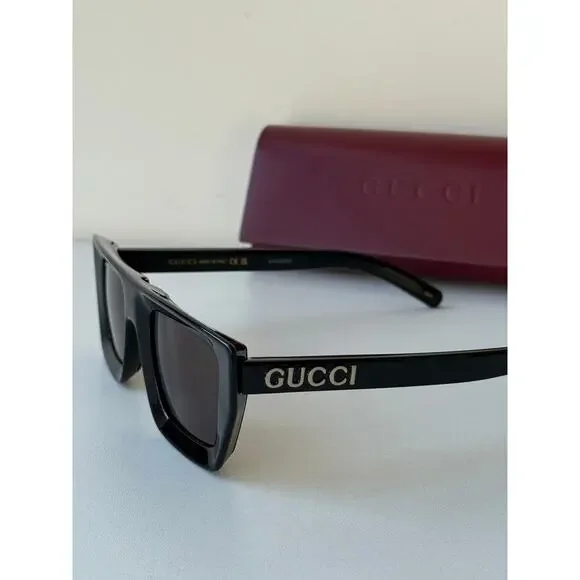 NEW Gucci GG1723S Black Flat Top Unisex Sunglasses - Picture 9 of 13